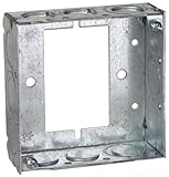 Steel City 531511234UB Pre-Galvanized Steel Square Box Extension Ring with 1/2-Inch and 3/4-Inch Kno