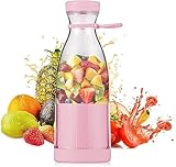 ミキサー ジューサー 小型 カップ式プロセッサー コードレス 携帯式ジューサー ポータブル Usb充電式 ジューサー 大容量 350Ml 電動 ジューサーカップ フルーツジュース 氷も砕ける 果物 野菜 安全保護 操作簡単 栄養補充 離乳食 洗いやすい プレゼント (ピンク)耐久性と賢さ