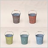 プランター バケツ 植木鉢 ガーデン用品 ツール ガーデニング アラベスクバケツ Sサイズ 5色セット(5色×各1個)