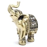 resin feng shui elephant trunk statue lucky wealth figurine
