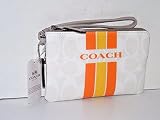 コーチ 財布 Coach Signature Varsity Corner Zip Chalk Orange Wristlet Wallet [並行輸入品]