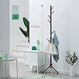 ZHIRONG コートラックフロアスタンドソリッドウッド8フックハンガー175 * 45CM ( 色 : ダークブラウン )