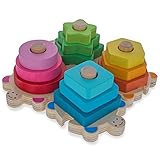 Baby Shape and Color Learning Wooden Block Set [並行輸入品]