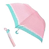 折りたたみ傘 傘 60701 キッズ 女の子 ガーリー ドット 55cm 軽量 手開き 手動開閉 ネームタグ 雨具 折り畳み 安全 安心 アルミ 幼稚園 小学生 ランドセル