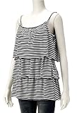 犬印本舗 1枚着できる 授乳 ティアードキャミソール (M, ブラックボーダー)