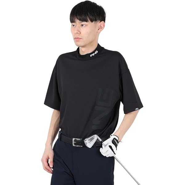 ping ピン　ハイネックシャツUV・冷感・吸水速乾 メンズ　M 赤　レッド ping ピンハイネックシャツUV・冷感・吸水速乾 メンズM 赤レッド