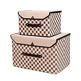 lucky-mストレージビンバスケット、折りたたみ式ストレージボックス[ 2パック] for Office、ベッドルーム、クローゼット、玩具、&ランドリー