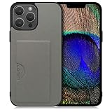 LOOF SKIN SLIM-SLOT レザー カード収納 スマホケース for iPhone 14 Pro 用 ケース カバー 背面 ストラップホール カードポケット シンプル 耐衝撃 薄型 軽量 leather [グレー]