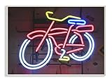 Stupell Home Décor 自転車 ネオンライト 写真 ウォールプレートアート 10 x 0.5 x 15 米国製