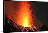 Martin Rietzeプレミアムシックラップキャンバス壁アート印刷題名Stromboli Eruption Aeolian諸島北のシチリアイタリア 48" x 32" STMRE100108s_2