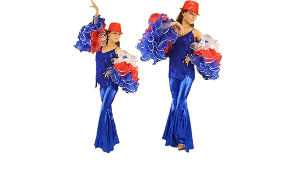 Amazon Co Jp 0902 超レアなボリューミー アーム グァラチェーラ マンボフリフリ袖 つければいつでもフェステバル 両腕2本セット ダンサー衣装サルサラテンサンバパーティーイベントバーレスクgogoダンサーマラボー フリーサイズ Usa ファッション