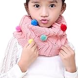Snoneキッズ スヌード ニット ネックウォーマー 子ども マフラー ストール 秋 冬 かわいい 毛玉付き ベビー ガールス スター 防寒 ふわふわ あったか ファッション 男の子 女の子 小学生 
