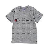 (チャンピオン)Champion キッズ ボーイズ 総柄 半袖 Tシャツ(GY-グレー、130)