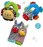 Yoovi動物赤ちゃん子供用足手RattleとファインダーキットセットRattle Teether Lion Zebra