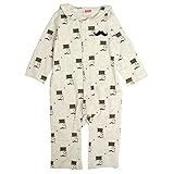 ベビー カバーオール 赤ちゃん 男の子 綿100% セーラー衿 長袖 ロンパース ミニオール グレー 70cm