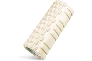 Gruper フォームローラー 筋膜リリース グリッドフォームローラー ヨガポール トレーニング スポーツ フィットネス ストレッチ器具 収納バッグ 日本語説明書付 (ホワイト)