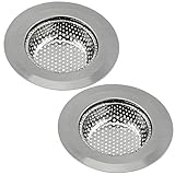 セットの2 Ipow頑丈なステンレススチールKitchen Sink StrainerメッシュカバーLarge全体的なDia 4.5 "直径、Fitsキッチン洗面台