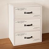 BREA 日本製 木製 3段ミニチェストNo.6 小物入れ (ホワイト)