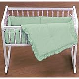 Baby Doll Bedding Solid Cradle Set, Mint by BabyDoll Bedding