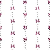 York Wallcoverings Walt Disney Kids II Bow Stripe Wallpaper Memo Sample, 8-Inch x 10-Inch, White/Pin