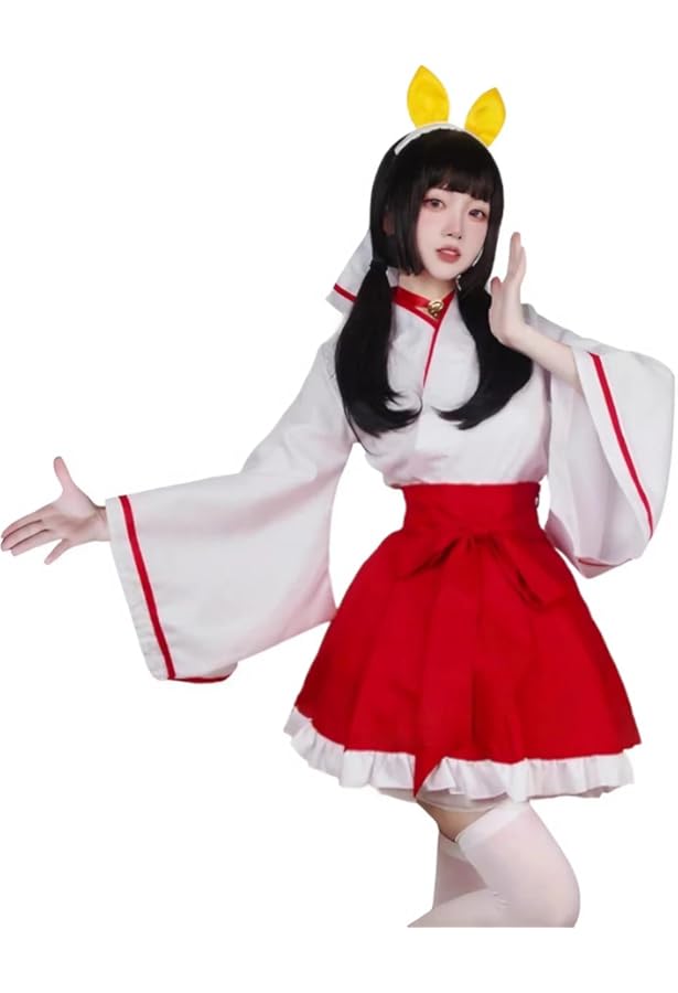 Amazon.co.jp: [UpdateClassic] コスチューム 変身 なりきり 黒い巫女