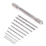 Demiawaking 0.5-3.2mm 10個 半自動 小型 手動ドリルビット 双ヘッド アンバードリル 電源 不要 穴あけ ピンバイスドリル