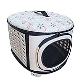 ペットバッグ ペット用品 キャリー 犬 猫 42*28*30cm 8kg以内 お出かけバッグ 折りたたみ式 通気性 ポータブル EVA素材 kootk L ベージュ