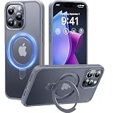 【8年間の技術結晶！4in1超万能モデル】CASEKOO iPhone 15 Pro 用 ケース 米軍MIL規格 耐衝撃 MagSafe対応隠しスタンド 指紋防止 マット仕上げ 黄変防止 薄型半透明 スマホケース ストラップホール付き ワイヤレス充電対応 アイフォン15pro用ケース（グレー）