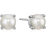 Amazon Collection Sterling Silver Genuine and Created Gemstone Round 6mm Birthstone Stud Earrings