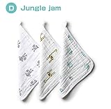 aden + anais (エイデンアンドアネイ) ウォッシュクロス 3枚セット タオル ハンカチ 出産祝い 【並行輸入品】 D Jungle jam