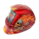 Hanbaili 溶接ヘルメット、スターソーラー溶接ヘルメット自動暗くなるフード、ミグティグアーク溶接機マスクブルーイーグルデザイン