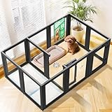 fxw AuraSpace アクリル室内用犬用サークル 子犬・小型犬向け 約60cm 12枚パネル ブラック