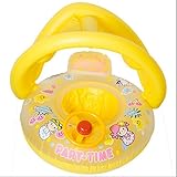 浮き輪　子供用 ベビー 足入れ フラミンゴ プール 海 フロート　パラソル付き