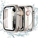 TALENANA for Apple Watchケース 45mm/44mm/41mm/40mm 瞬時にApple Watch Ultraに変身する 防水 series 8/7/SE/6/5/4 液晶保護フィルム+保護ケース+背面ケースの3 in 1デザイン 一体型 全面保護 液晶保護 防傷 耐衝撃 高透過率 （Series 6/SE/5/4、44mm、スターライト）