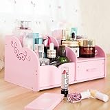 防水化粧品収納ボックスDIYドレッシングテーブルシェルフ ( 色 : ピンク ぴんく )