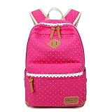 SUNPOLLO Girls' Backpack Canvas Schoolbag Causal Cute School Travel Laptop Backpack(Pink) [並行輸入品]