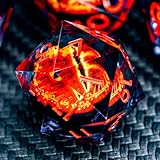 ARUOHA DND 樹脂サイコロ 視線サイコロ 液体コア 燃えるRPG シャープエッジダイスセット ギフトボックス付き 多面体D Dダイスセット ダンジョンズドラゴンズ ロールプレイングゲーム D20 D12 D10 D8 D6に対応