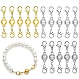 ネックレス マグネット留め具 磁気クラスプ エンドパーツ 延長用金具 ゴールド+シルバー+白钢色 簡単装着 ジュエリー用 DIY クラフト ハンドメイド ブレスレット対応 15個セット 6mm