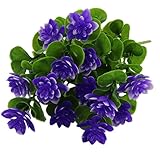 Perfeclan 綺麗な　人工観葉植物　造花　ホーム　オフィス　装飾　全4タイプ　ブーケ　花束 - パープル山茶花