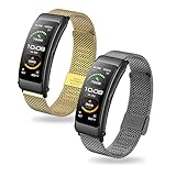 [AUFY] 【2枚入り】 バンド対応Huawei Talkband B7/B6/B3バンド ステンレススチールバンド対応Huawei Talkband B7/B6/B3交換バンド ミラネーゼループ 調節可能 交換ベルトHuawei Talkband B7/B6/B3ステンレススチールバンド (a)
