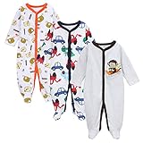 エルフ ベビー(Fairy Baby)新生児服 足つきカバーオールロンパース 長袖 3枚セット 出産祝い 可愛い 0-3M セット2