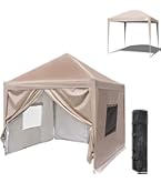 ワンタッチ タープテント 3段階調節 2m×2m UVカット 耐水 ベージュ Amazon | Quictent ワンタッチ タープテント3段階調節 UVカット