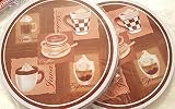 Italy Cappuccino, Coffee, Espresso ~ Electric Stove Burner Covers ~ 2 Sets (4 Total) by Cooking Conc
