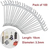 100個6 " x 1 /8 " PegボードフックシェルフハンガーキットガレージストレージHangingセット