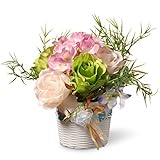 Nationalツリー7インチAssortedローズand Orchid Flowers withホワイトバスケットスタイルベース( nf36 – 5277 – 1 )