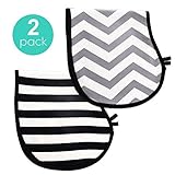 All - in - One Muslin Burp Cloths AndベビーバンダナDrool Bibs Set for Baby Boys Grils、2パック、ウルトラソフト吸収性、トリプルレ