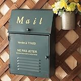 アンティーク雑貨 ブリキ　ポスト　郵便受け　メールボックス　ブルー