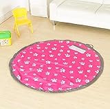 SAFEBET お片づけマット おもちゃ収納袋　ドローストリング付きのお片付けプレイマット　ストレージバッグ 超大キッズマット 片付けらくらく　防水 【直径150cm】 (ローズレッド)