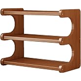 3 Tiers Wooden Shelf, Wall Mounted Spice Rack, Portable Storage Racks, Cabinet Storage Rack Suitable for Kitchen Bathroom Liv