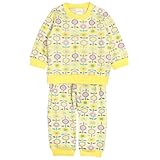 ベビー パジャマ 女の子 長袖 裏起毛 腹巻付 ルームウェア 上下セット 赤ちゃん 秋冬 イエロー-YE 80cm